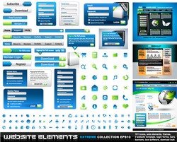 Web design elements extreme collection - 3 web templates,frames, bars, 101 icons, bannes, login forms, buttons.