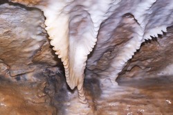 Cave Drapery. Jewel Cave National Monument in South Dakota, USA