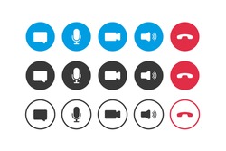 Video call icon. Flat design. Technology concept. Thin line. Vector Illustration concept.
