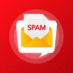 Spamming mailbox concept. Email box hacking, spam warning.