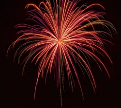 Red exploding Fireworks - Flower