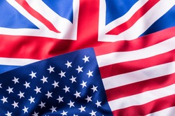 Mixed Flags of the USA and brithish Union Jack flag.