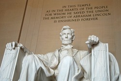 Abraham Lincoln statue in the Lincoln Memorial in Washington DC