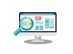 SEO Search Engine Optimization, Concept for the best promoting ranking traffic on website, optimizing your website to rank in search engines or SEO on computer screen,
