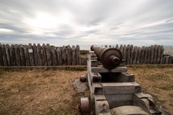 Cannon pointed out to the sea, Bulnes Fort, Punta Arenas, Chile