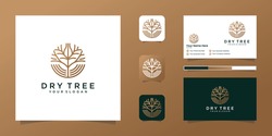 Dry tree vector logo. tree features. this logo is decorative, modern, clean and simple. and business card