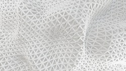3D render, Abstract white matter geometric pattern  background