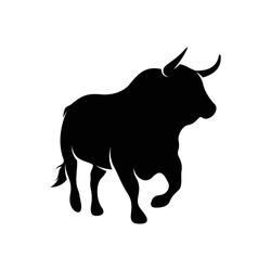 Silhouette Bull vector illustration design with black and white colour,creative and simple design