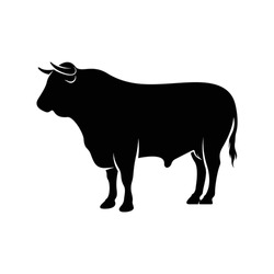 Silhouette Bull vector illustration design with black colour,creative and simple design