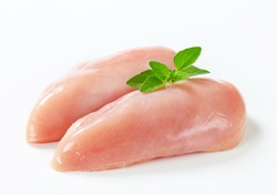 Raw chicken breast fillets
