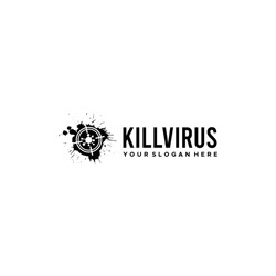 minimalist KILLVIRUS target splash logo design