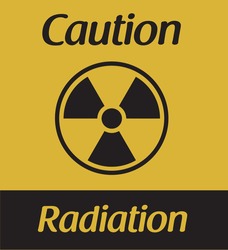 Radiation caution. Vector illustration symbol. Transparent background.