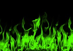 Green flames with dark background. Green fire flames abstract on black background. green fire flame. Seamless chemical fire and flame border. Green Flame.