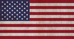 American flag background. Threadbare flag of United States of America, usa grunge symbol. Grunge old American flag.