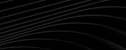 Panoramic Abstract fluid wave curve banner with a dark background.Black abstract background design. Black abstract background.  Wave pattern. Curves. Black curves. Dark. Flow.