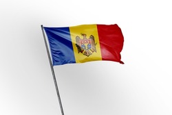 Moldova waving flag on a white background. - image