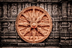 The wheels of the Konark Sun Temple in Orissa