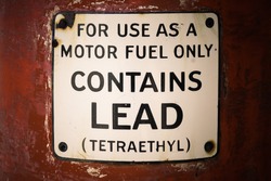 Lead warning found on old vintage gas pumps