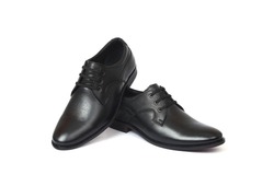 party wear black formal shoes pair isolated