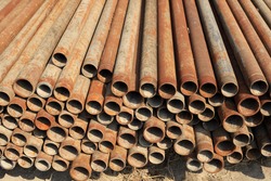 Steel pipe pile up together