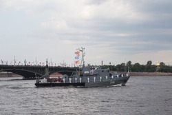 minesweeper for the naval parade, the Russian military ship