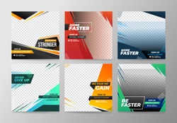 Sport Social Media Banner Template Collection with Unique Style