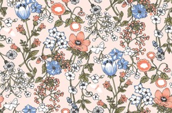 vector flower seamless pattern on background