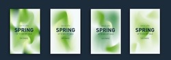 Trendy liquid green color. Spring sale in the fashion industry. Templates for social media posts, mobile apps, cards, invitations and banners design. Vector illustration.