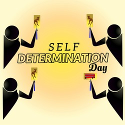 Self determination day, choose your choice, kangaroo or bus. Vector illustration. 