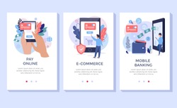 Pay online concept illustration set, perfect for banner, mobile app, landing page
