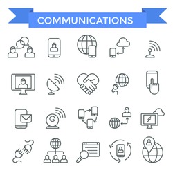 Communicating icons, thin line design