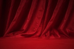 Closeup view of the red curtain for background