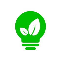 Green eco energy concept, plant growing inside the light bulb