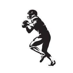 Football player, abstract isolated vector silhouette. American football logo. Side view