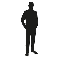 Man in suit, vector silhouette