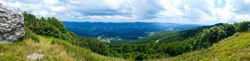 Beautiful and scenic panoramic view from a grassy bald on Spruce Knob (West Virginia's highest point).