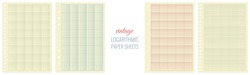 4 sheets of vintage logarithmic paper. 1 log-log and 3 semi-log variations