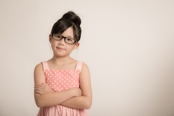 Portrait of beautiful asian girl wearing glasses