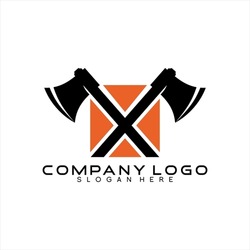 Vector logo design of two crossed axes.