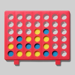 Connect Four game side view isolated on white background