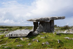 Poulnabrone dolmen is an unusually large dolmen or portal tomb located in the Burren, County Clare, Ireland.