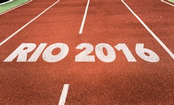 Rio 2016 written on running track