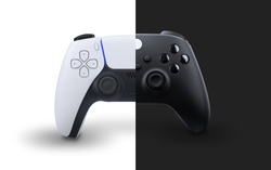 White and black Next Gen controllers 
