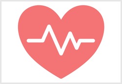 Illustration of heart and simple design of the electrocardiogram