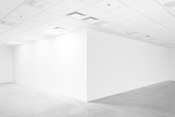 White empty space with ceiling and floor, loft style