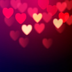 Shiny hearts bokeh Valentine's day background