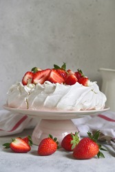 Homemade delicious meringue cake 