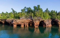 Rocky Shores of the Apostle Islands National Lakeshore Near the Wisconsin Shoreline of Lake Superior