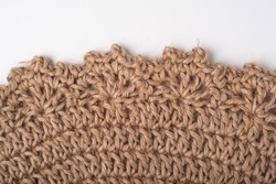 Simple crochet lace border made of jute 