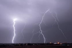 Lightning barrage on a stormy night